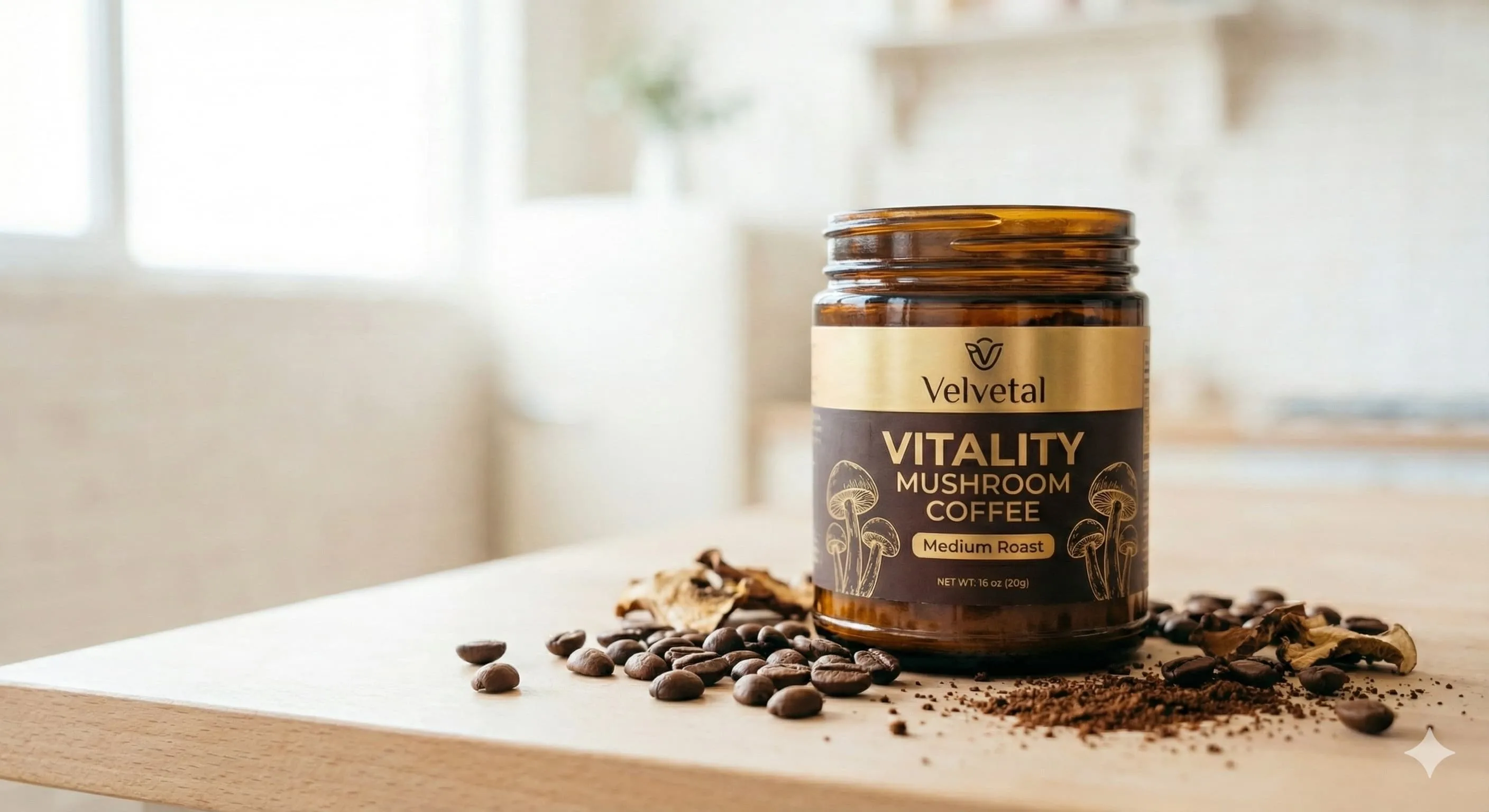 Vitality Mushroom Coffee Medium Roast in the United States — functional mushroom coffee